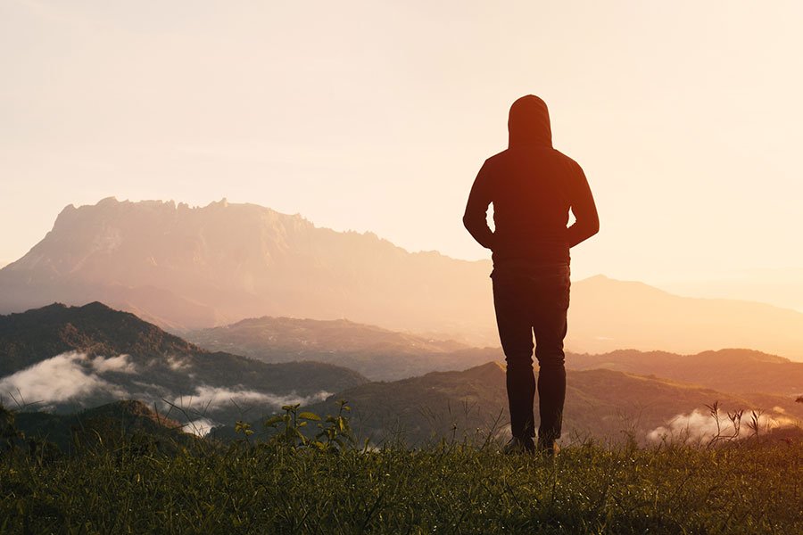 Man standing on mountain