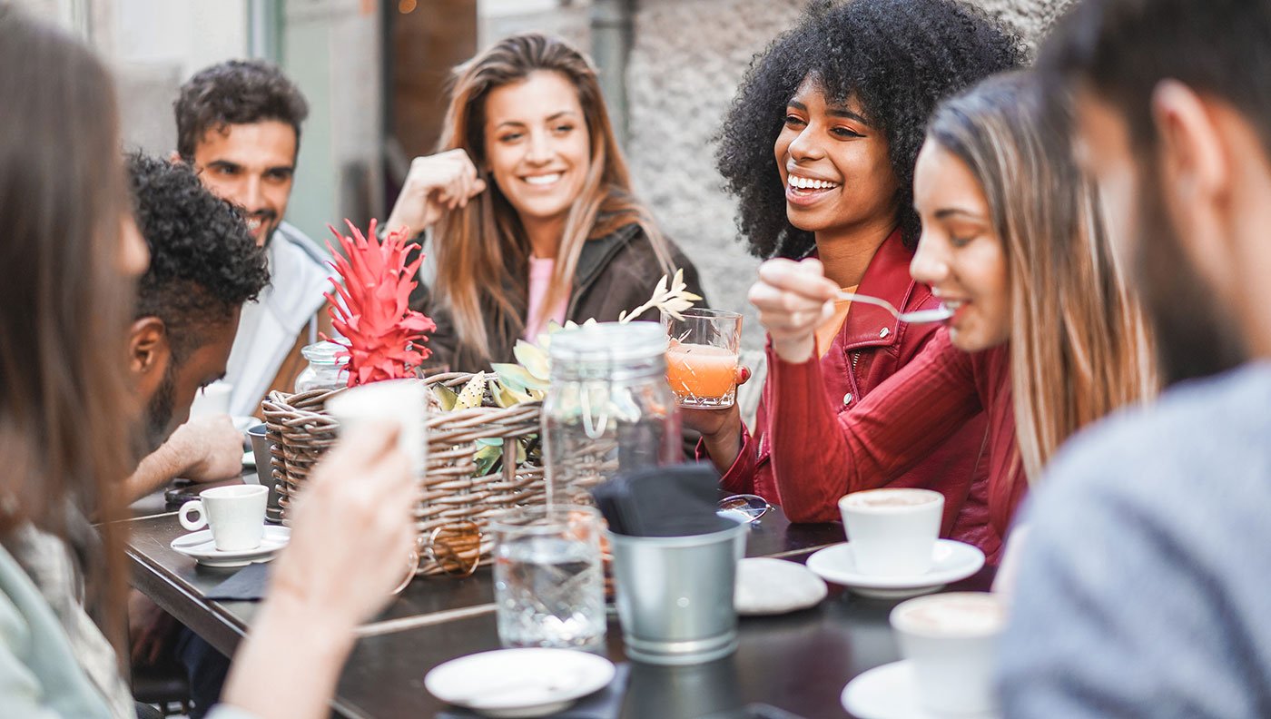 group eating food