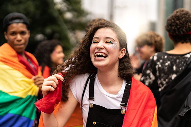 girl with pride flag