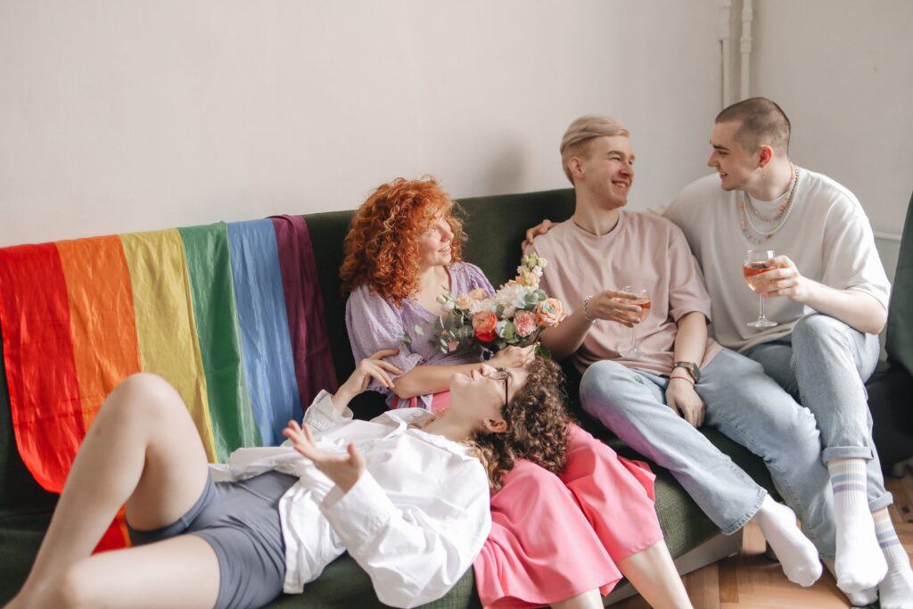 LGBTQIA+ community members connecting at a support event in Denver