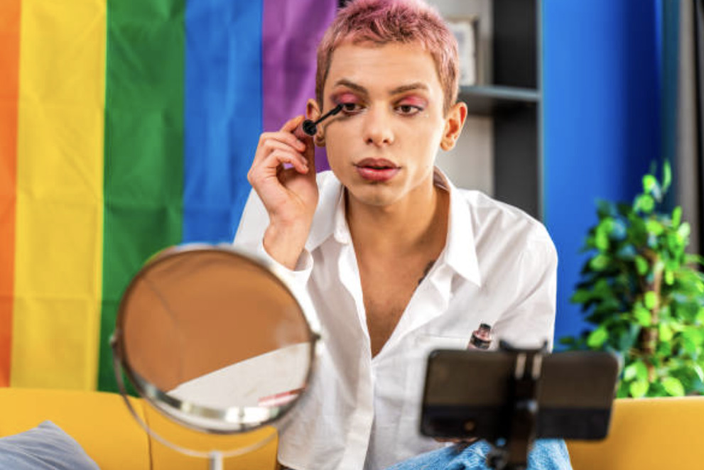 Person exploring their gender identity in affirming gender counseling